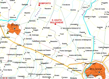 Visualizza mappa zona Bologna - Modena