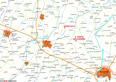 Visualizza mappa zona Carpi, Reggio Emilia, Sassuolo, Modena e Bologna